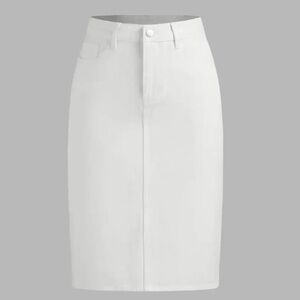 NWT White Denim Midi Pencil Skirt